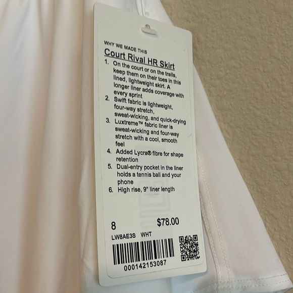 NEW Lululemon Court Rival High-Rise Tennis Skirt 8 - Picture 2 of 6